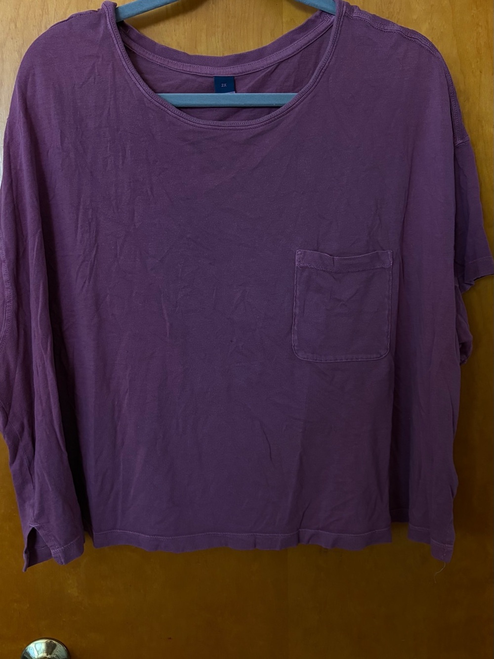 Old Navy Relaxed Short-Sleeve Pocket Crop Top - Purple